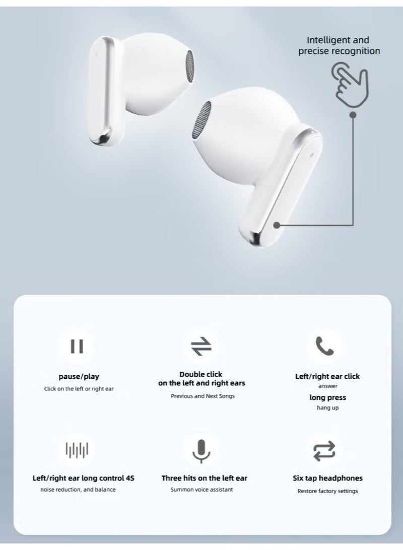 NexusTek Wireless Bluetooth Earbuds (4 Pcs) - In-Ear & Clip-On Dual Mode, Bluetooth 5.49, 60H Battery, Dual Device Connection, Couples Sharing for Music & Movies, for Android and iPhone - Image 4